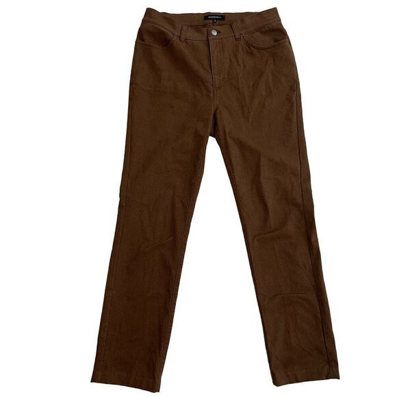 Lafayette 148 Herringbone Brown Trouser Pants Size 6 Stretch 4 Pocket - Picture 2 of 8